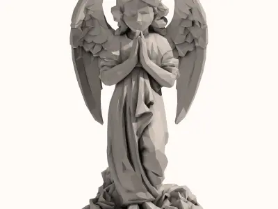 Angel statue low poly 3D print model