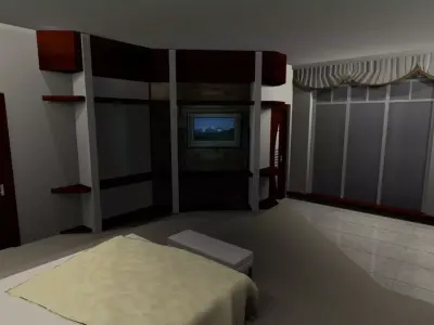 Flat Bedroom 01 3D model