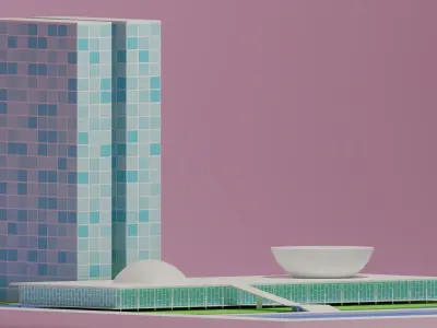 The National Congress of Brazil - Brasilia Low-poly 3D model