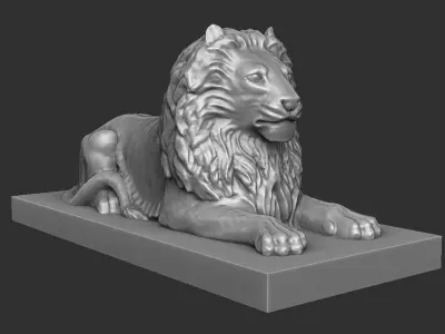 Sitting Lion - statue 3D print model