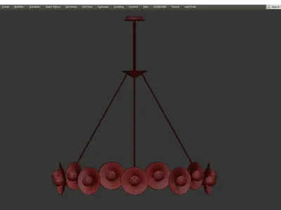 Corbett Emerald Chandelier Low-poly 3D model