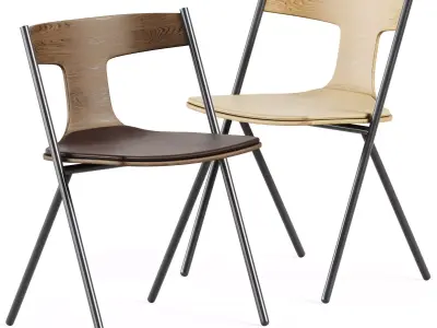 Quadra Chair with Cushion by Viccarbe 3D model
