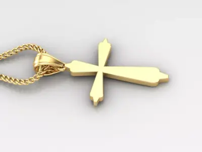 Light Gold 18K Cross Pendant 1CP003 3D print model purchase