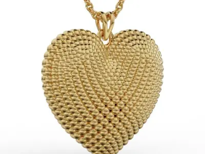 Heart shaped pendant made of balloons 3D print model