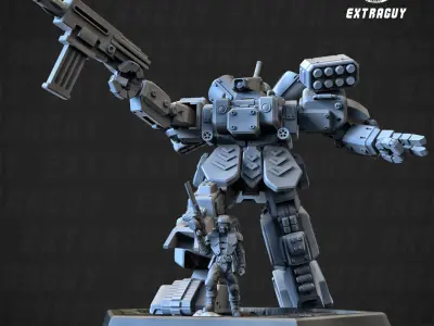Heavy Mech Cody 100mm Poseable Set 3D print model