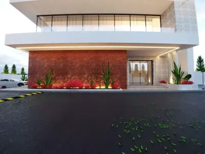 3D MODEL Two-Story Commercial Building on a Main Street Low-poly 3D model