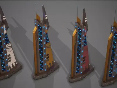 Sci-Fi Building-16 Low-poly 3D model