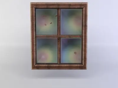 Window wooden Low-poly 3D model
