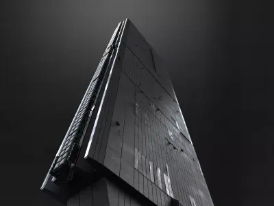 Scifi brutalist building 3D model