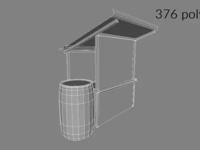 Shanty kiosk pack Low-poly 3D model