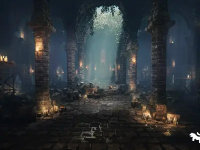 Mystic Dungeon Environment Low-poly 3D model