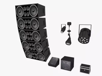 Stage Lights Speakers 3D model