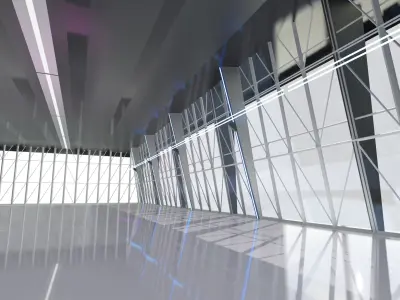 Sci-Fi Futuristic Corridor Concept hall Sci Fi Exhibition 3D model
