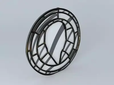 Marie Curie Medallion Stain Glass Window 3D model