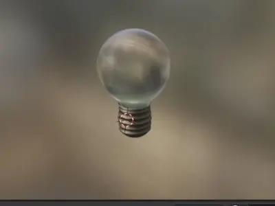 bombilla light bulb floating in air 3D model