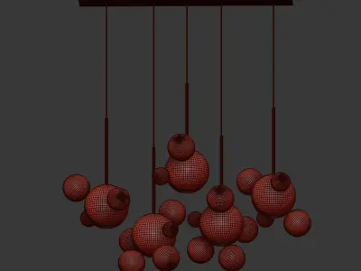 Suspension light Giopato Coombes Bolle Zigzag Chandelier 3D model