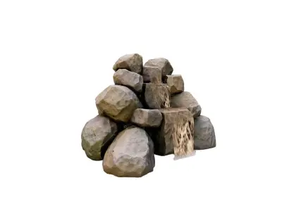 3-Tier Pond Rock Waterfall 3D model
