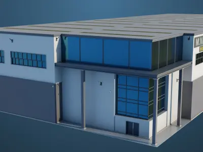 Logistic Cargo Warehouse Interior and Exterior All PBR Textures 3D model