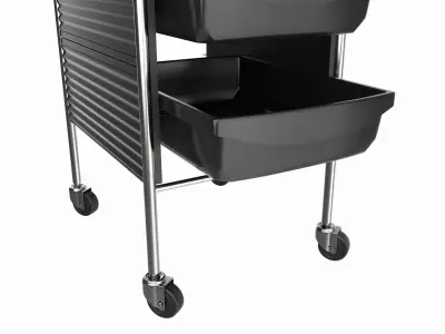 Hairdresser Organizer Trolley with Accessory Holder 3D model
