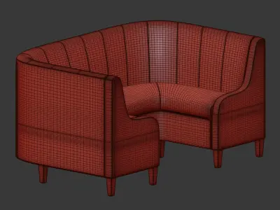 Crown Booth Sofa 3D model