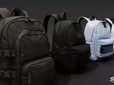 Daily Backpack Pack Low-poly 3D model