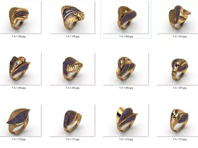 rings 30 pieces ring drawing 3d rihone drawing ring 3D print model