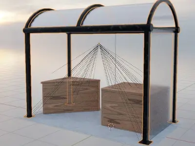 Smoke Area Low-poly 3D model