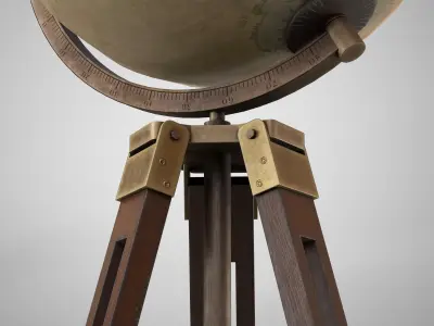 Vintage Floor Globe - Retro World Globe With Floor Stand AAA  Low-poly 3D model