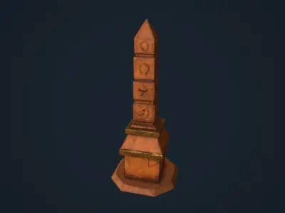 Obelisk 4 egyptian Low-poly 3D model