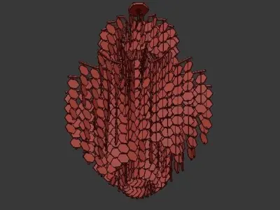 Dripping Capiz 2 Light Chandelier 3D model