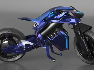  Futuristic Balancing Motorcycle Concept Rigged 