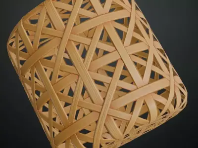 Bamboo Open Lattice Hexagonal Weave PBR Texture
