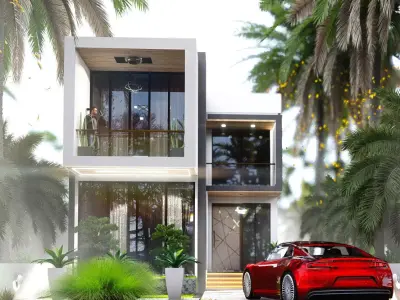 The Z house  villa 3D Model 3D model