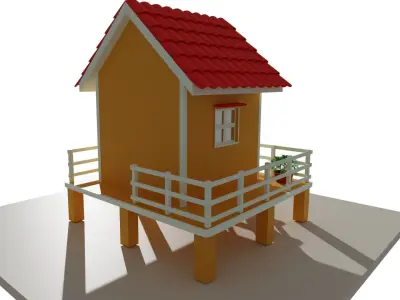 low poly  house 01 Low-poly 3D model