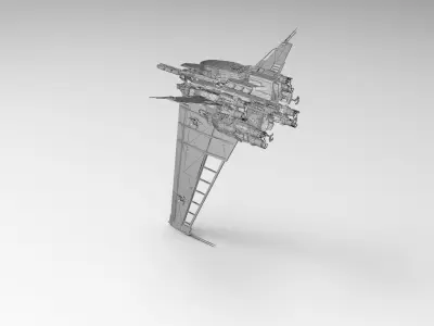 Vertical Fighter Spaceship Low-poly 3D model