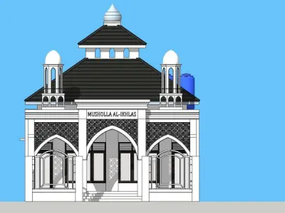 Colorfull Unique Modern Mosque Prayer Room For Mosleme 3D model