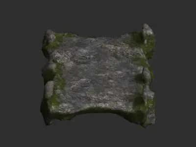 Stone Bridge - Moss Low-poly 3D model