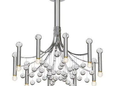 Gaetano chandelier with balls hanging from it 3D model