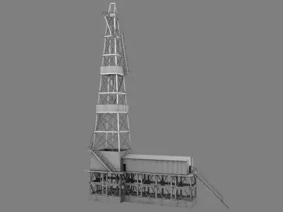 Oil Derrick Low-poly 3D model