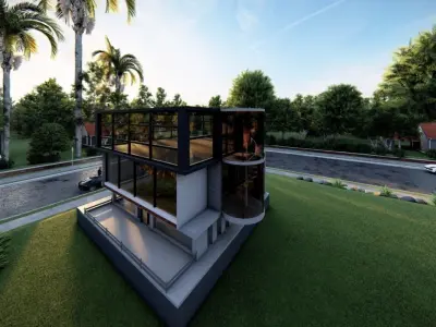 Metaverse Decentraland Art Gallery Low-poly 3D model