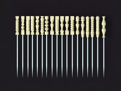 bbq skewers handles 3D model