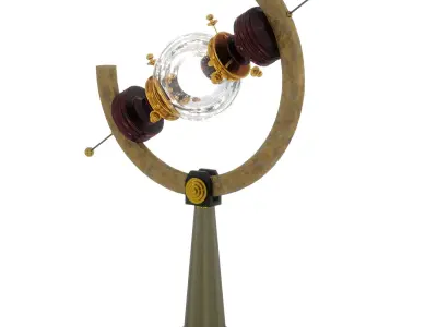 Arc Light Steampunk Lamp Low-poly 3D model