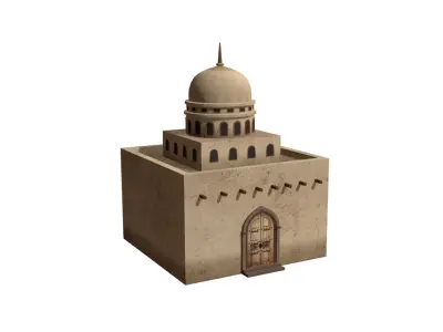Middle Eastern Style Building - PBR Low Poly Low-poly 3D model