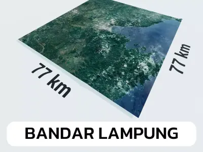 Bandar Lampung Indonesia City Landscape 3D Model 3D model