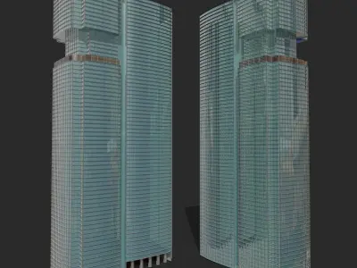 Twins Skyscrapers 3D model