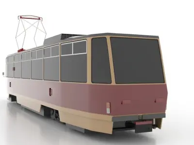 Tatra T6A5 Low Low-poly 3D model