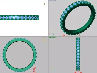 Round brilliant-cut Eternity Ring 3D print model