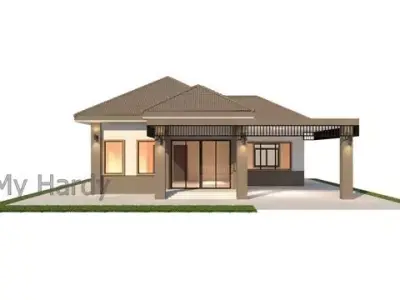 Single house with contemporary style 3D model