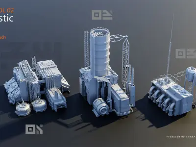 Futuristic City Kitbash Factory Vol 2 3D model