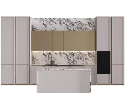 Modern kitchen with island 14 3D model